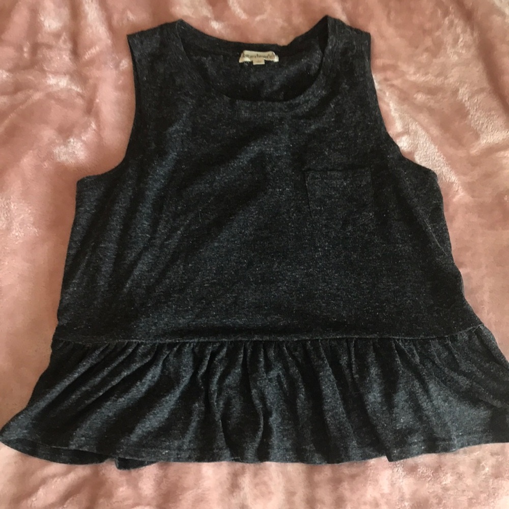 Heather grey cropped tank top